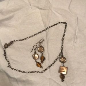 Silpada burnished .925 sterling and tiger eye set